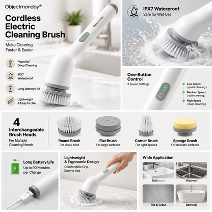 Objectmonday® Cordless Electric Cleaning Brush