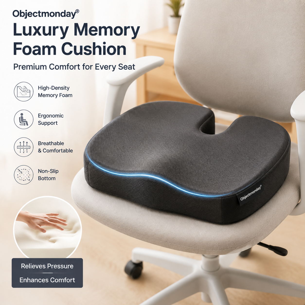 Objectmonday® Luxury Memory Foam Cushion
