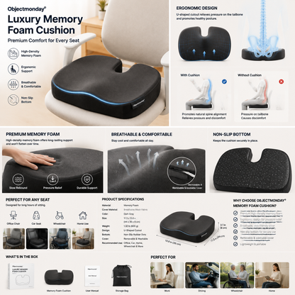 Objectmonday® Luxury Memory Foam Cushion
