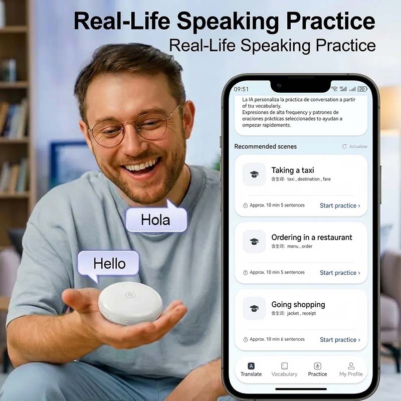 🔥 30% OFF | Smart AI Voice Translator – Your 24/7 Pocket Language Tutor (165 Languages)