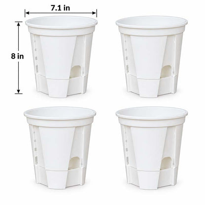 Self-Watering Plant Pots with Drainage – Indoor Planter Set with Water Reservoir, 7 Inch Set of 4 or 8 Inch Set of 3