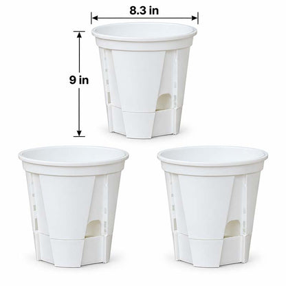 Self-Watering Plant Pots with Drainage – Indoor Planter Set with Water Reservoir, 7 Inch Set of 4 or 8 Inch Set of 3