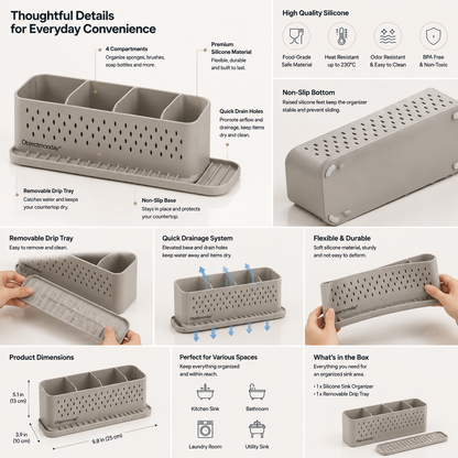 Objectmonday® Silicone Kitchen Sink Organizer