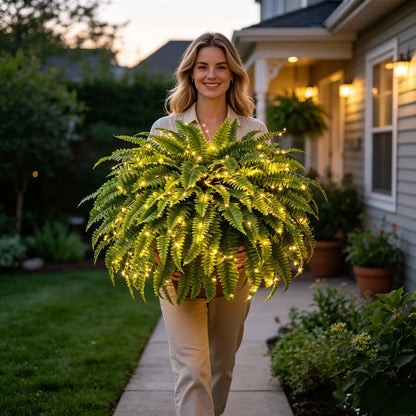 Last Day 49% OFF🌿Glowing Boston Ferns with Lights – 🌿 Zero Watering, Zero Maintenance