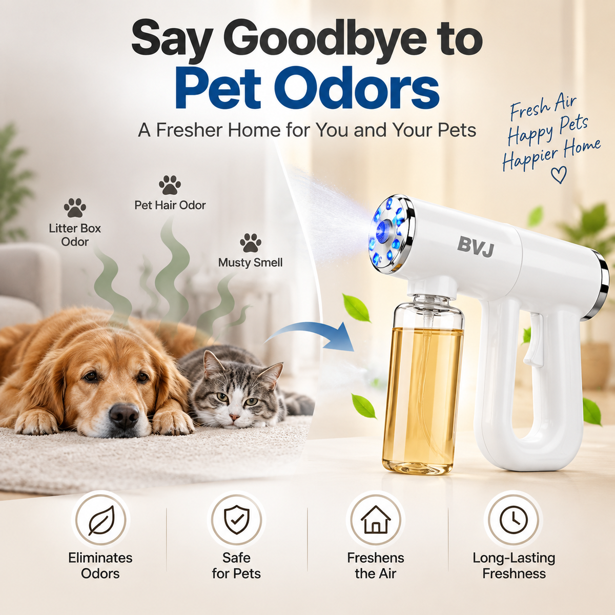 🔥 LAST DAY: 49% OFF 🔥 BVJ™ Pet Odor Removal Spray Gun | Eliminate Lingering Pet Smells from Your Home