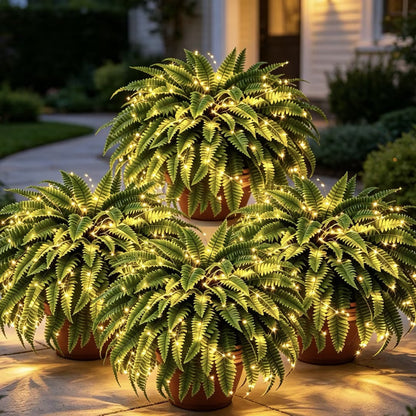 Last Day 49% OFF🌿Glowing Boston Ferns with Lights – 🌿 Zero Watering, Zero Maintenance