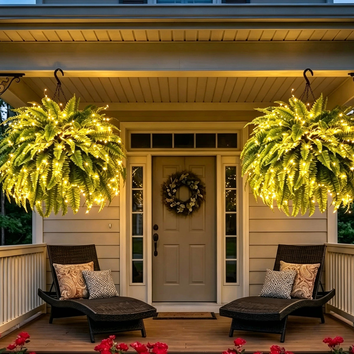 Last Day 49% OFF🌿Glowing Boston Ferns with Lights – 🌿 Zero Watering, Zero Maintenance