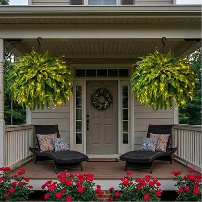 Last Day 49% OFF🌿Glowing Boston Ferns with Lights – 🌿 Zero Watering, Zero Maintenance