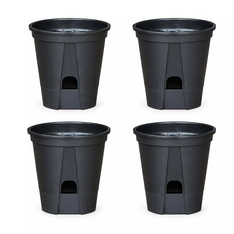 Self-Watering Plant Pots with Drainage – Indoor Planter Set with Water Reservoir, 7 Inch Set of 4 or 8 Inch Set of 3