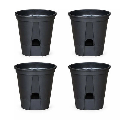 Self-Watering Plant Pots with Drainage – Indoor Planter Set with Water Reservoir, 7 Inch Set of 4 or 8 Inch Set of 3