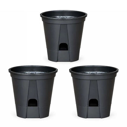 Self-Watering Plant Pots with Drainage – Indoor Planter Set with Water Reservoir, 7 Inch Set of 4 or 8 Inch Set of 3