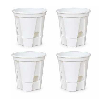 Self-Watering Plant Pots with Drainage – Indoor Planter Set with Water Reservoir, 7 Inch Set of 4 or 8 Inch Set of 3