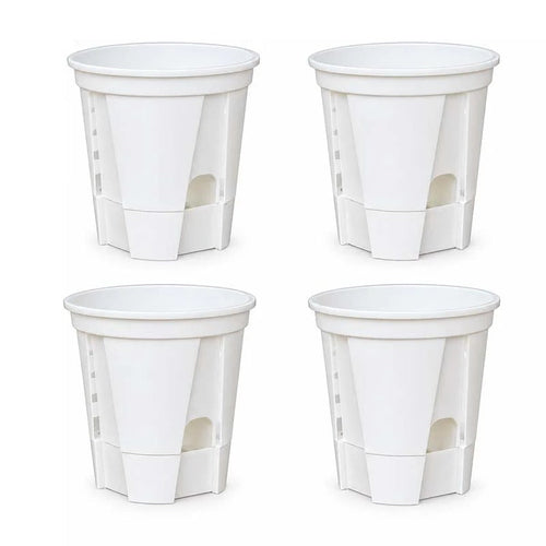 Self-Watering Plant Pots with Drainage – Indoor Planter Set with Water Reservoir, 7 Inch Set of 4 or 8 Inch Set of 3