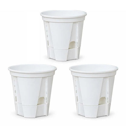 Self-Watering Plant Pots with Drainage – Indoor Planter Set with Water Reservoir, 7 Inch Set of 4 or 8 Inch Set of 3