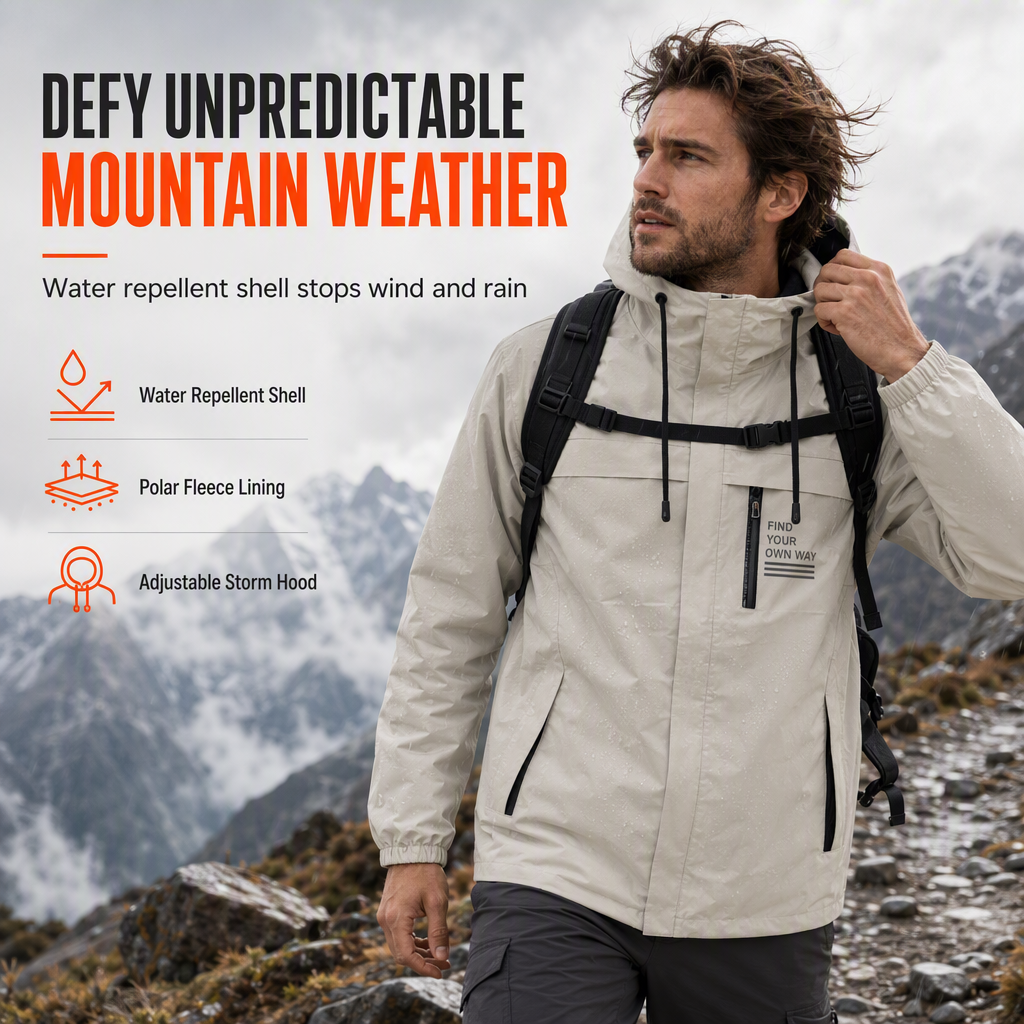 ⏳LAST DAY SALE ONLY $ 55.99!!🍁🧥 Men's Outdoor Windbreaker with Detachable Hood